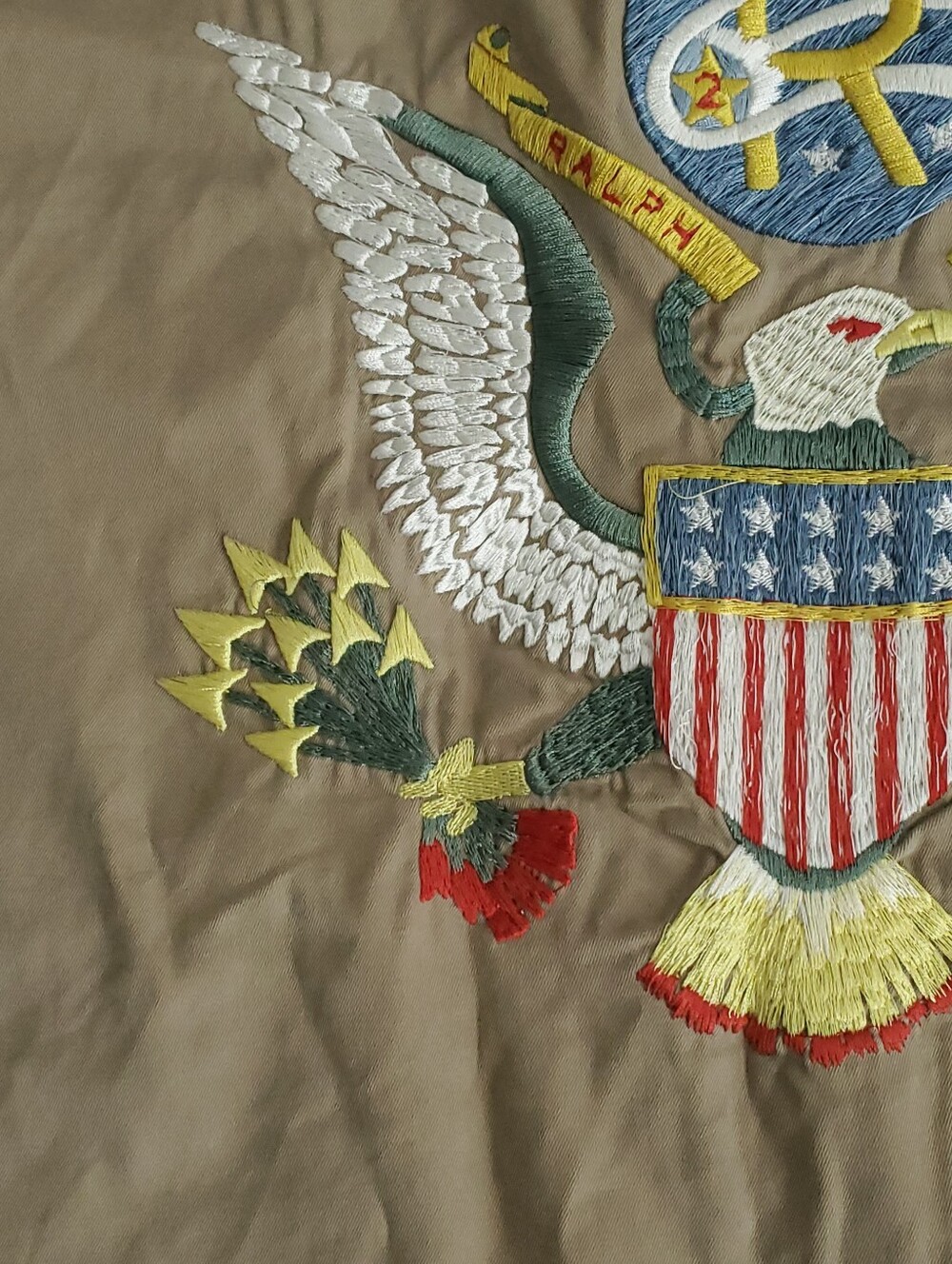 Polo Ralph Lauren Mens XL Khaki Utility Shirt 388th Strike Group Embroidered - Picture 10 of 16